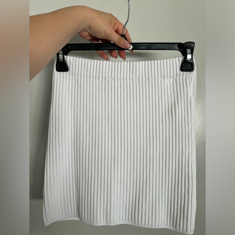 White mini skirt